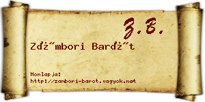 Zámbori Barót névjegykártya